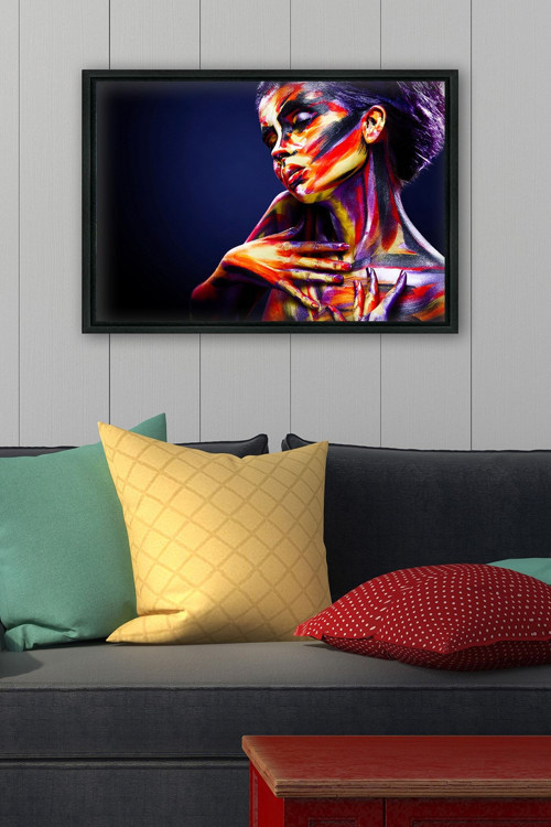 Siyah L Çerçeve Kanvas Tablo 75x105 cm