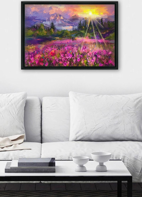 Siyah L Çerçeve Kanvas Tablo 55x75 cm