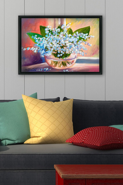 Siyah L Çerçeve Kanvas Tablo 55x75 cm