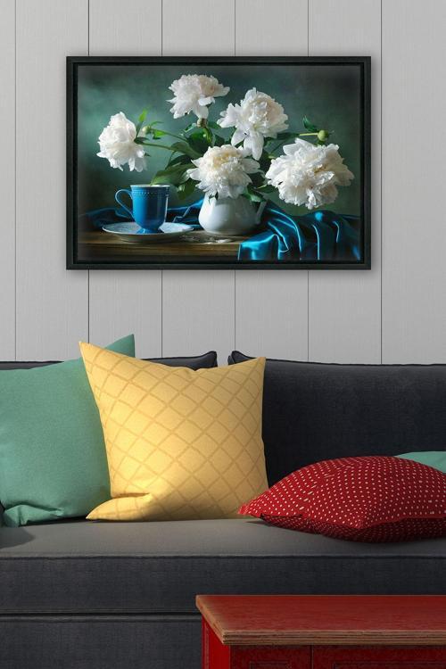 Siyah L Çerçeve Kanvas Tablo 75x105 cm