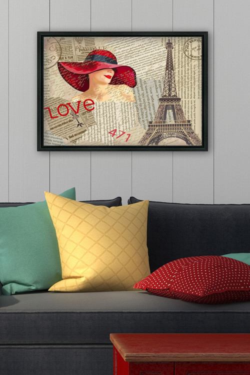 Siyah L Çerçeve Kanvas Tablo 75x105 cm