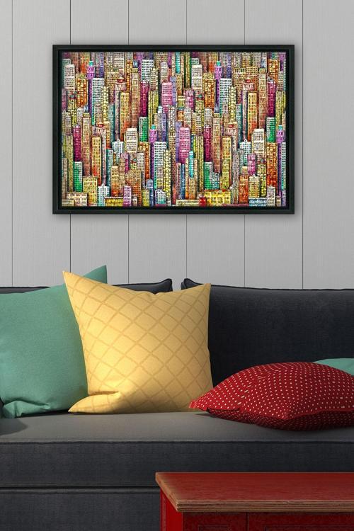 Siyah L Çerçeve Kanvas Tablo 75x105 cm