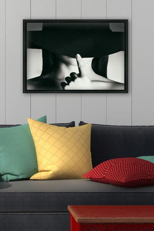 Siyah L Çerçeve Kanvas Tablo 105x145 cm
