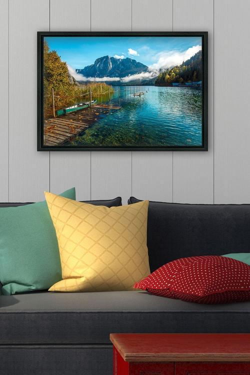 Siyah L Çerçeve Kanvas Tablo 105x145 cm