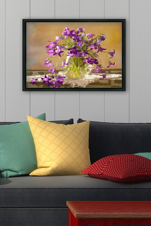 Siyah L Çerçeve Kanvas Tablo 105x145 cm