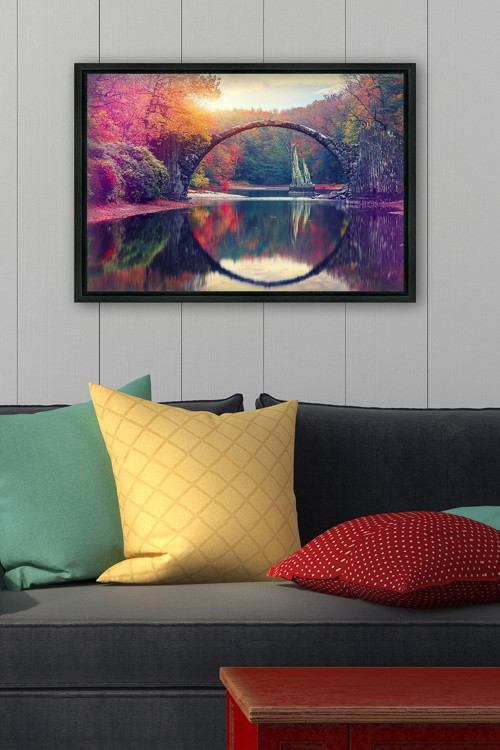 Siyah L Çerçeve Kanvas Tablo 105x145 cm