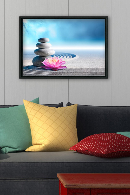 Siyah L Çerçeve Kanvas Tablo 105x145 cm