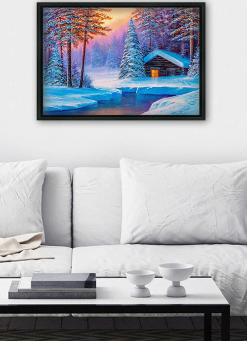Siyah L Çerçeve Kanvas Tablo 55x75 cm