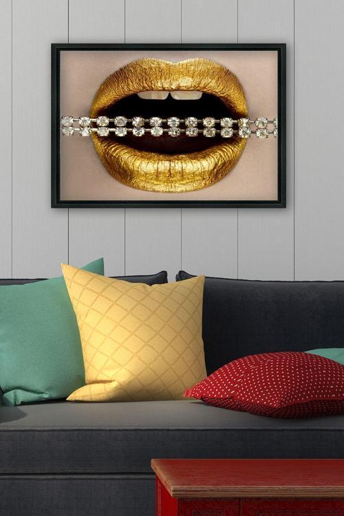 Siyah L Çerçeve Kanvas Tablo 105x145 cm
