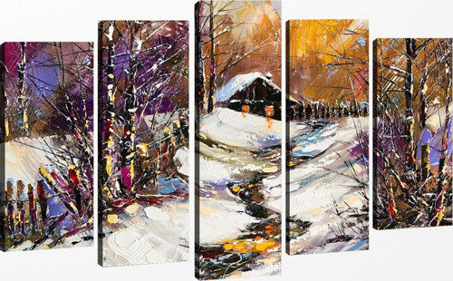 5 Parçalı Kanvas Tablo 60x100 cm