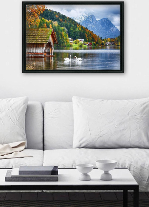 Siyah L Çerçeve Kanvas Tablo 105x145 cm