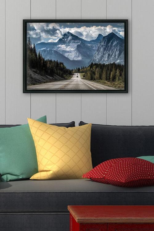 Siyah L Çerçeve Kanvas Tablo 105x145 cm