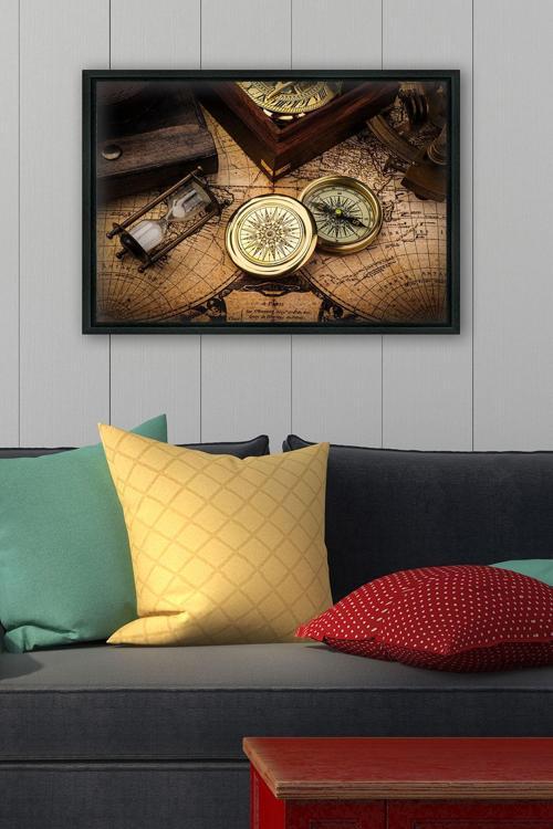 Siyah L Çerçeve Kanvas Tablo 75x105 cm