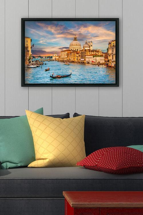 Siyah L Çerçeve Kanvas Tablo 105x145 cm