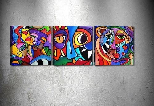 3 Parçalı Kanvas Tablo