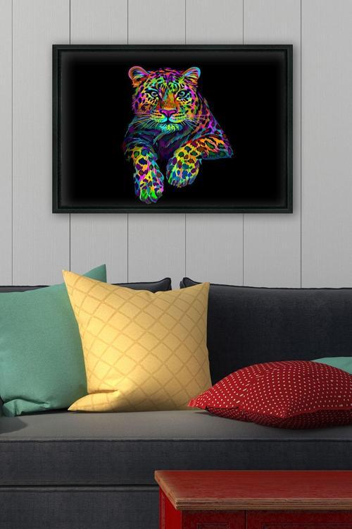 Siyah L Çerçeve Kanvas Tablo 105x145 cm