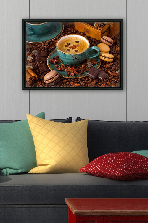 Siyah L Çerçeve Kanvas Tablo 55x75 cm