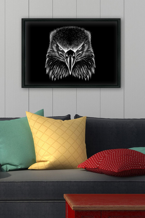 Siyah L Çerçeve Kanvas Tablo 55x75 cm