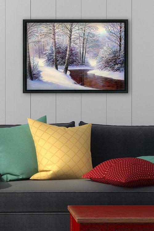 Siyah L Çerçeve Kanvas Tablo 105x145 cm