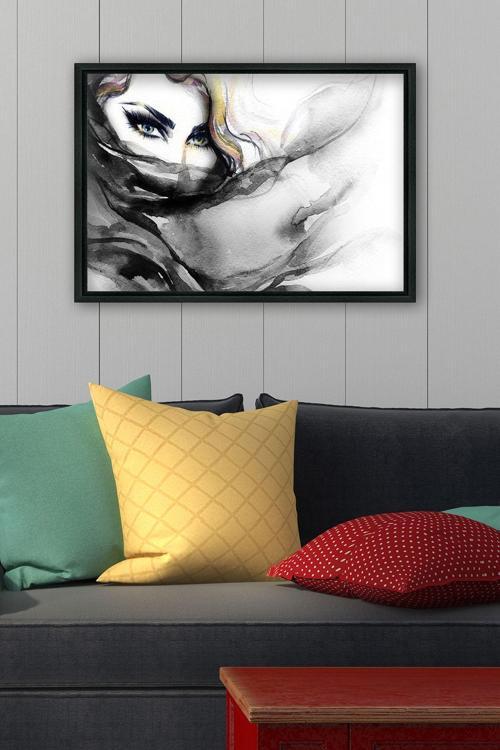 Siyah L Çerçeve Kanvas Tablo 105x145 cm