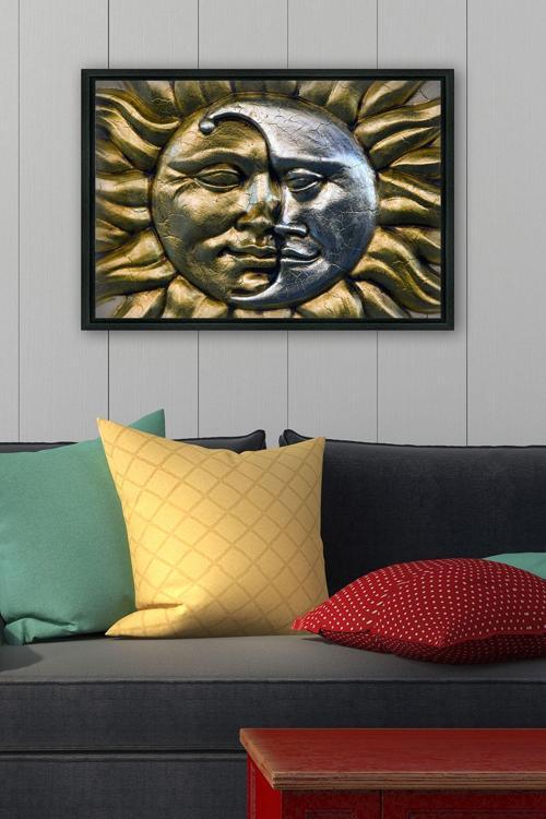 Siyah L Çerçeve Kanvas Tablo 105x145 cm