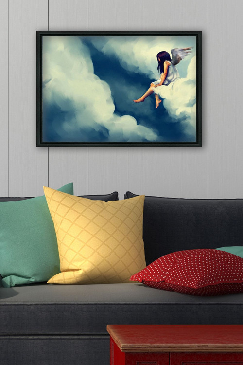 Siyah L Çerçeve Kanvas Tablo 75x105 cm