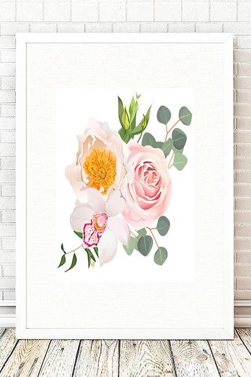 Beyaz Çerçeveli Tablo 25 cm x 30 cm