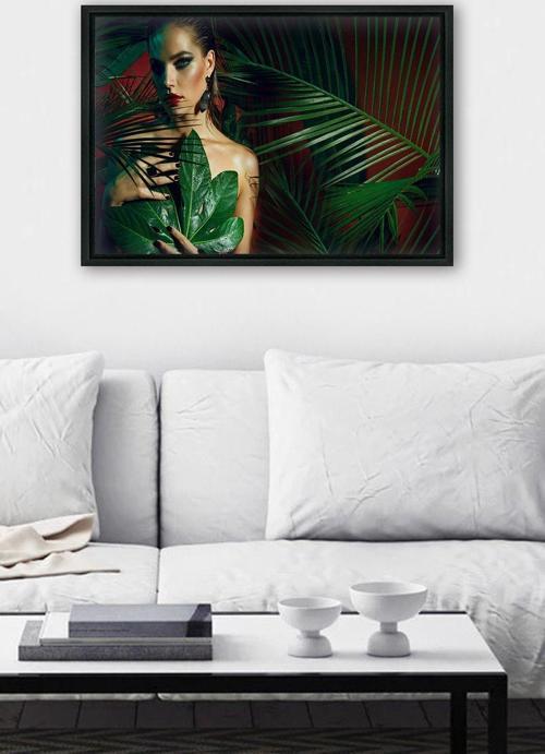 Siyah L Çerçeve Kanvas Tablo 75x105 cm