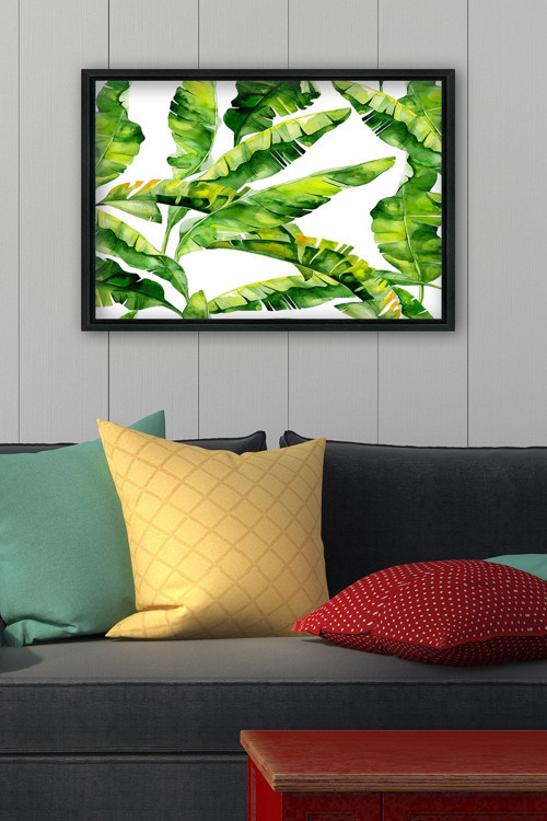 Siyah L Çerçeve Kanvas Tablo 105x145 cm