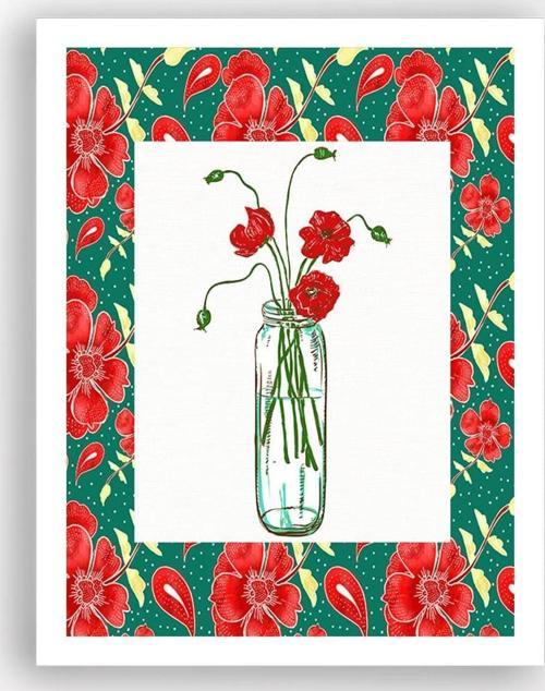 Beyaz Çerçeveli Tablo 25 cm x 30 cm