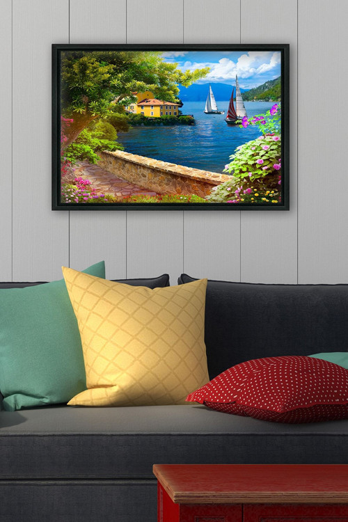 Siyah L Çerçeve Kanvas Tablo 55x75 cm