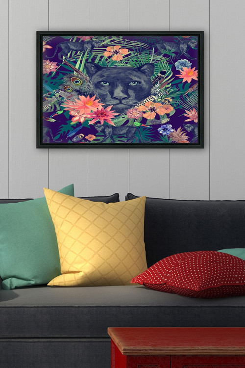 Siyah L Çerçeve Kanvas Tablo 55x75 cm