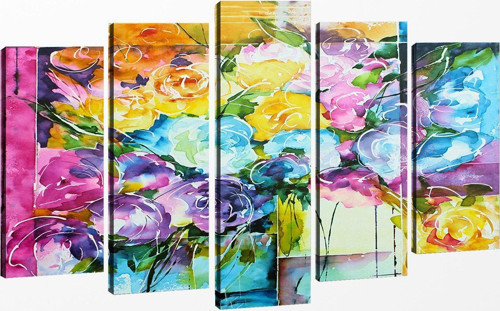 5 Parçalı Kanvas Tablo 60x100 cm