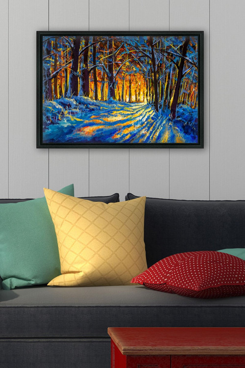 Siyah L Çerçeve Kanvas Tablo 105x145 cm