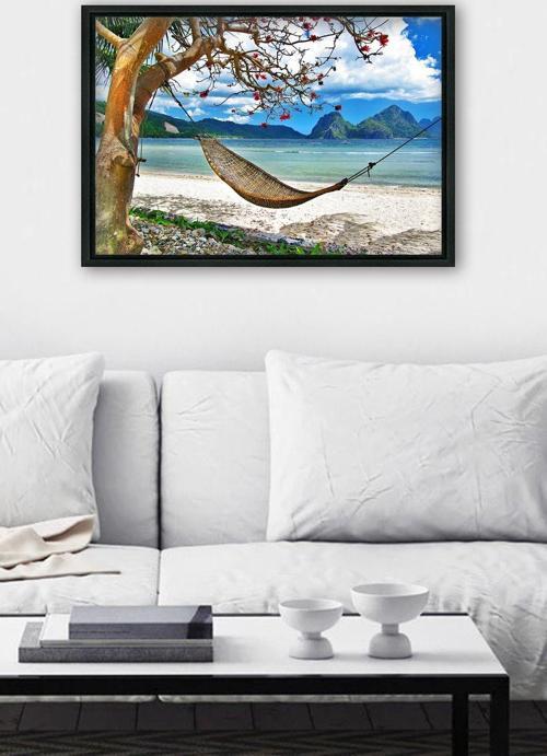 Siyah L Çerçeve Kanvas Tablo 75x105 cm