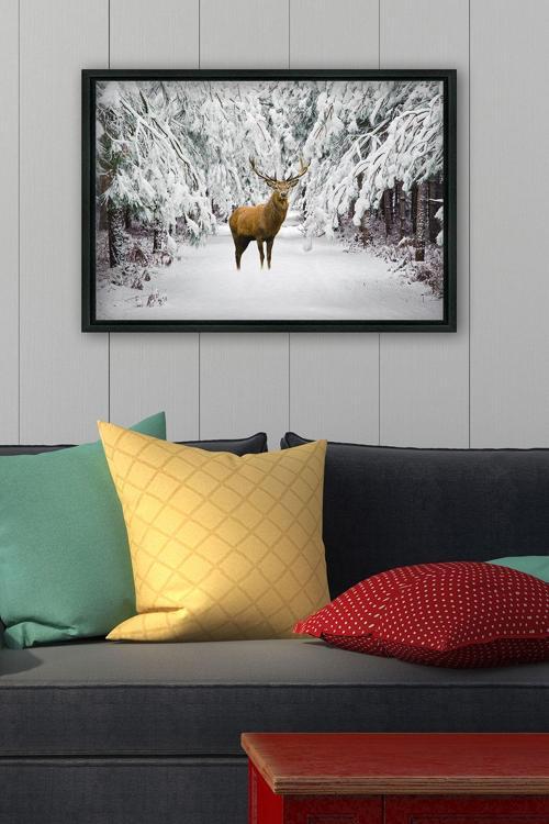 Siyah L Çerçeve Kanvas Tablo 105x145 cm