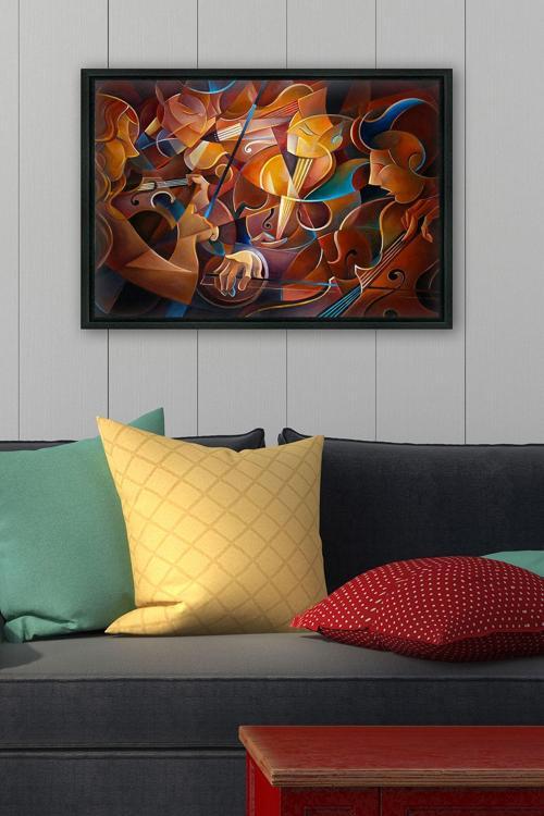 Siyah L Çerçeve Kanvas Tablo 55x75 cm