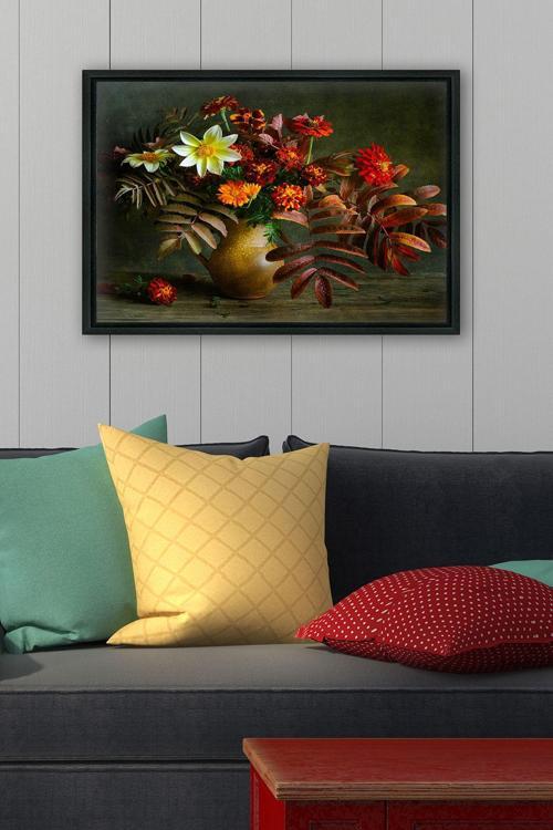 Siyah L Çerçeve Kanvas Tablo 55x75 cm
