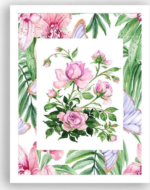 Beyaz Çerçeveli Tablo 25 cm x 30 cm