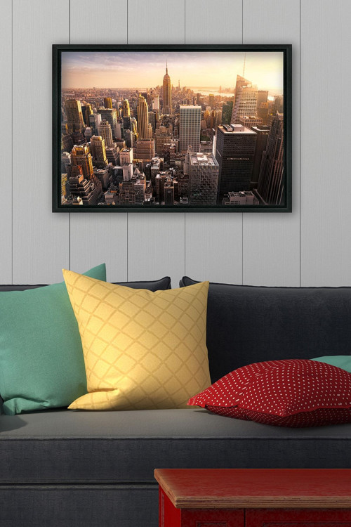 Siyah L Çerçeve Kanvas Tablo 55x75 cm