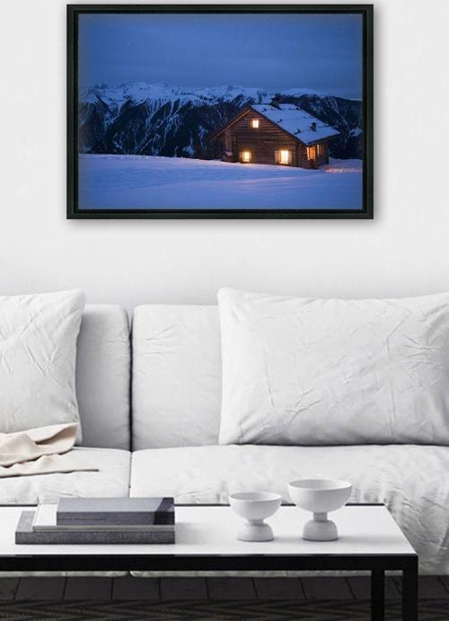 Siyah L Çerçeve Kanvas Tablo 55x75 cm