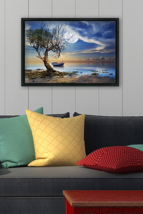 Siyah L Çerçeve Kanvas Tablo 55x75 cm
