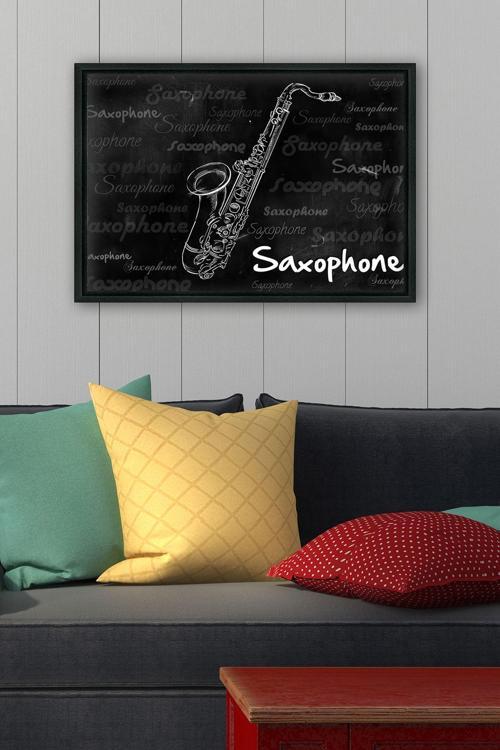 Siyah L Çerçeve Kanvas Tablo 105x145 cm