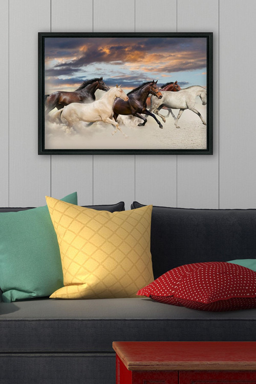 Siyah L Çerçeve Kanvas Tablo 75x105 cm