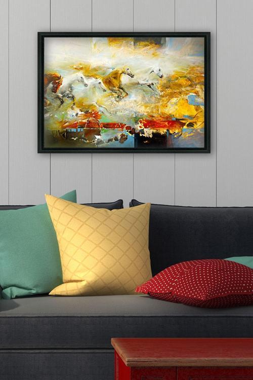 Siyah L Çerçeve Kanvas Tablo 75x105 cm