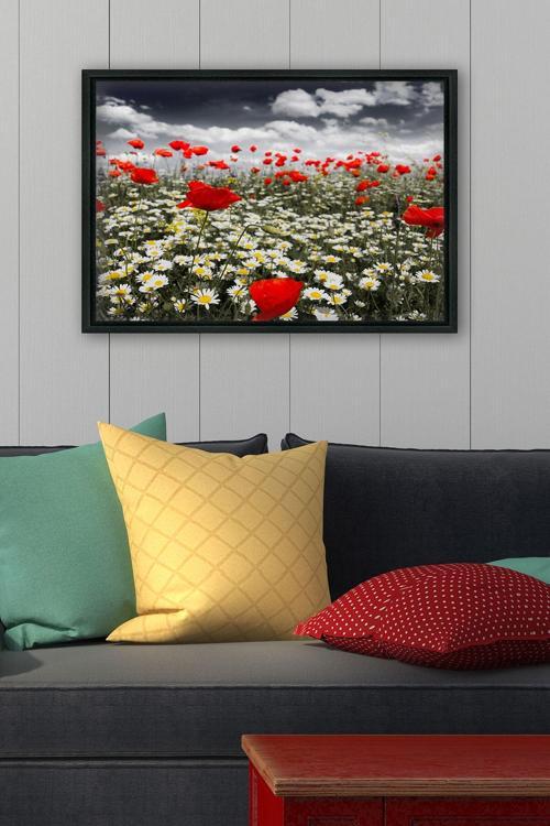 Siyah L Çerçeve Kanvas Tablo 105x145 cm