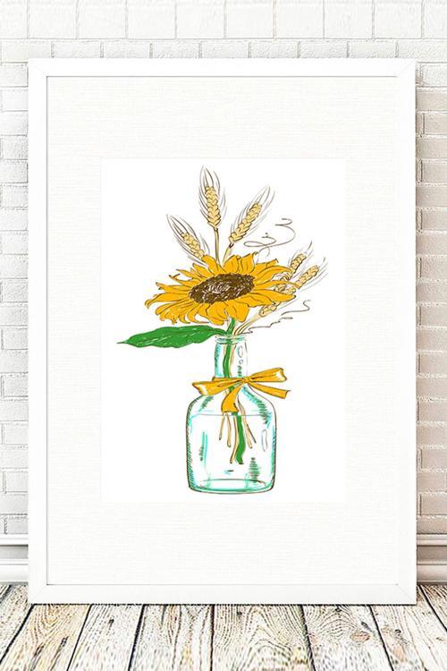 Beyaz Çerçeveli Tablo 25 cm x 30 cm