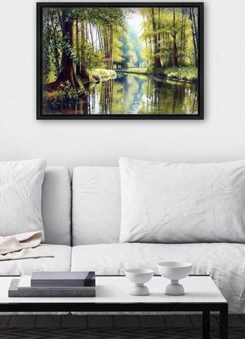 Siyah L Çerçeve Kanvas Tablo 75x105 cm