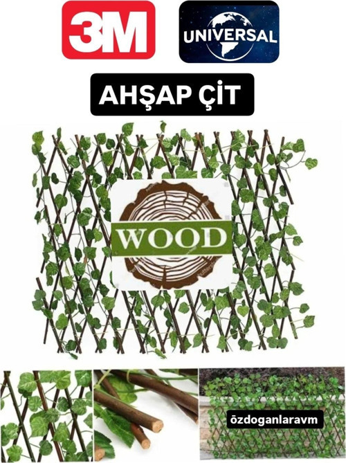 3M Ahşap Wood Yapay Bitki Çit Paravan Duvar Tavan Süsü Sarmaşık