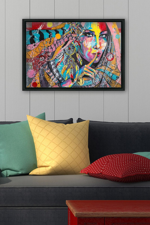 Siyah L Çerçeve Kanvas Tablo 55x75 cm